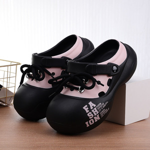 Sabots à la mode pour enfants, chaussures de plage antidérapantes à semelle souple et bout fermé pour filles, beige, noir, rose, taille 26-30 - Product Image 3