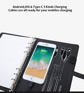 Sản Phẩm Mới Đa Chức Năng Đi Công Tác Có Thể Thắp Sáng Logo A5 Kích Thước Thư Mục Da Không Dây Sạc Máy Tính Xách Tay - Product Image 4