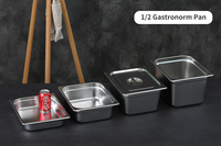 Boîte de rangement hôtelière robuste en acier inoxydable JinZe (usine chinoise) pour table vapeur 1/2 pleine taille, avec jauge anti-blocage perforée, norme européenne