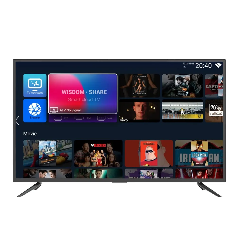 New 2023 4k frameless Od20 Slim Model 55 Inch Smart LED TV with Android 11.0 smart digital tv