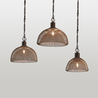 Lustre industriel rétro en fer forgé, cage à oiseaux ovale E12, LED à économie d'énergie, hauteur réglable, petite lampe suspendue pour restaurant et bar