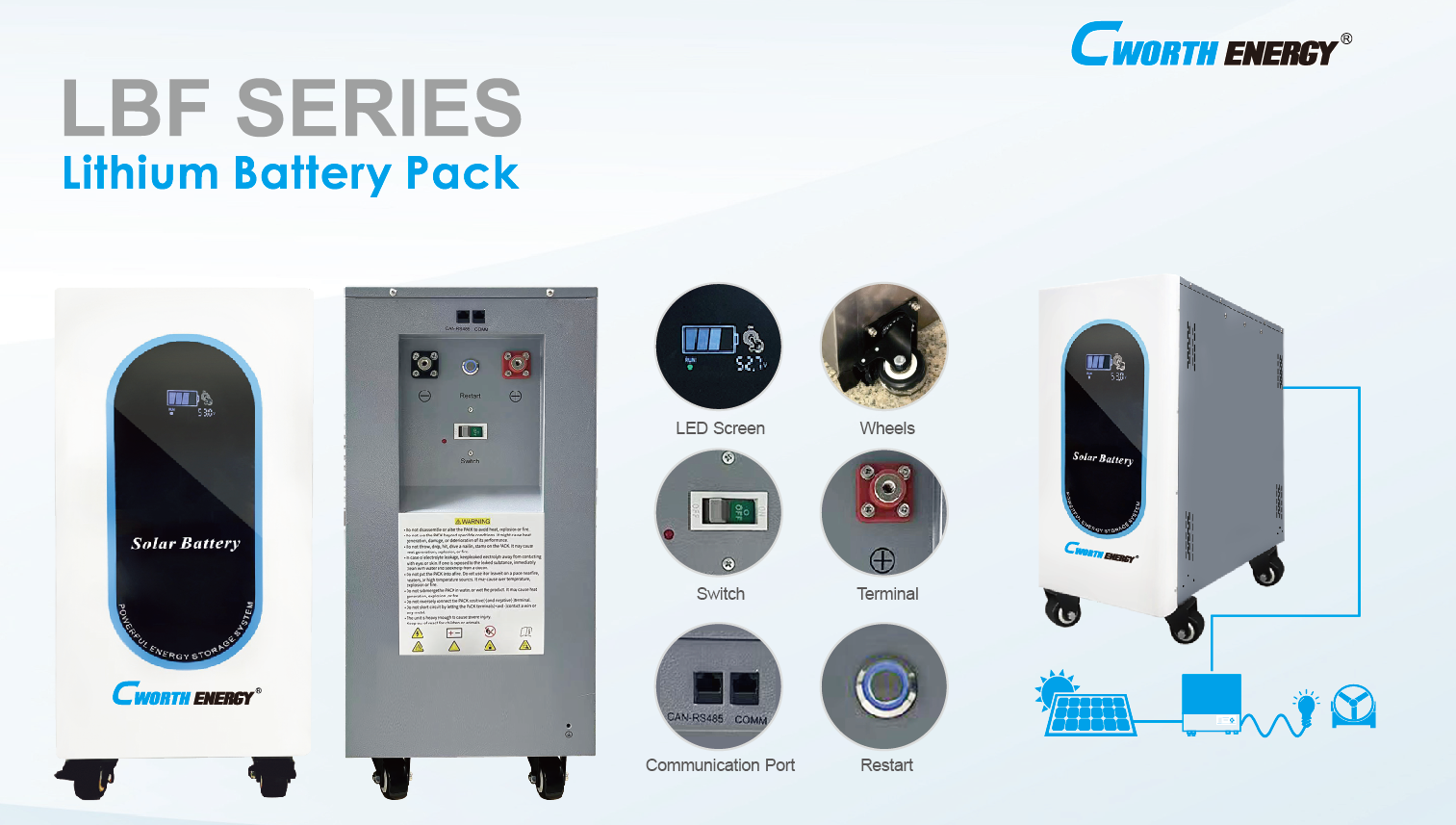 Cworth Energy High Efficiency Safe and Long Life Cycle 48 V 12.5KWH Lithium Battery Pack for Home Energy Storage · image 2