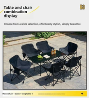 Ensemble table et chaises pliantes d'extérieur, chaise longue portable avec dossier, chaise de loisirs, tabouret multifonctionnel pour dortoir extérieur