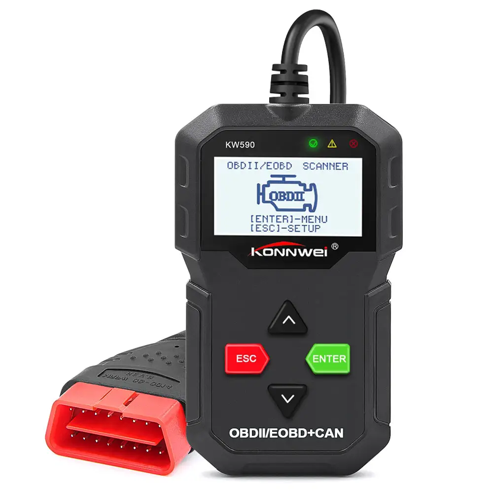 Universale Colore Nero KONNWEI KW590 Lettore di Codice Auto OBD2 EOBD CAN Scanner Strumento di Diagnostica Motore