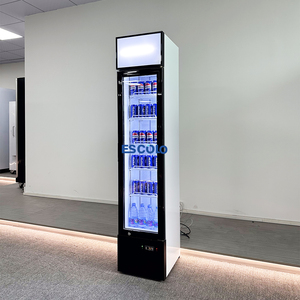 Năng lượng hiệu quả Slim Cooler 220L dọc cửa kính hiển thị tủ lạnh để hiển thị bán lẻ đồ uống và thực phẩm - Product Image 3