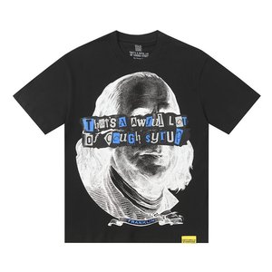 T-shirt da uomo reversibile con stampa di <span class=keywords><strong>Ben</strong></span> Franklin, 100% cotone, stile hip hop streetwear, con stampa 'That's a Awful Lot of Cough Syrup' sul manica - Product Image 1
