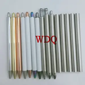 DIY Joy Play Sublimation Blank Ballpoint Oil Ink Click Silver Metal Gel Pen Resin Epoxy Glitter Stainless Steel Gel Pen