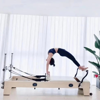 Cama de Pilates Comercial Pilates Factory con Box y Jumpboard, Máquina Reformer de Pilates de Madera de Arce