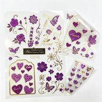 Autocollants en PVC transparent estampés à chaud avec du feuille d'or, autocollants découpés sur mesure, autocollants adhésifs pour la décoration artisanale et des boîtes cadeaux