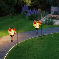 Flamme vacillante ballon à air chaud lumière de jardin solaire LED lanterne suspendue
