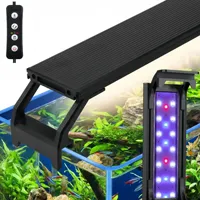Lampe LED pour aquarium à clipser, ultra-fine en alliage d'aluminium, pour la croissance des plantes aquatiques, avec minuterie et température de couleur réglable