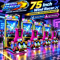 Machine de jeu de course automobile d'arcade commerciale LST, simulateur de course automobile avec écran LCD 75 pouces, à monnayeur, à vendre