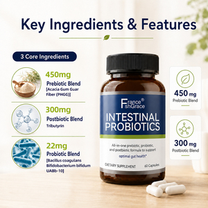 Compléments alimentaires probiotiques Shecome personnalisés pour soutenir une santé intestinale optimale chez les adultes, en capsules. - Product Image 6