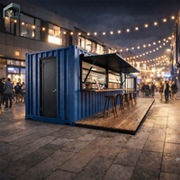 Bar Conteneur Modulaire de Luxe sur Mesure, Structure en Acier, 40 pieds, Boutique Conteneur Maritime Préfabriqué