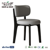 Silla de Comedor de Madera Maciza Estilo Diseñador MYUZ 2026, Estilo Italiano Minimalista, Estilo Francés Retro Crema para Comedor