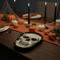 Assiettes en mélamine personnalisées de qualité alimentaire pour restaurant, vente en gros, plat de service pour les fêtes, Halloween, dîner, compatibles lave-vaisselle