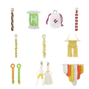 1 Set Value Pack <strong>Macrame</strong> <strong>Kit</strong> 10-Style Polyester Keychain/Headphone Case/Feather Tapestry/ Boho DIY Gift <strong>Beginners</strong> Tutorial - Product Image 6