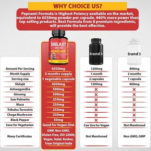 OEM 6550MGシラジットカプセルashwagandhaブースター免疫系抗酸化特性スタミナブースターshilajitカプセル - Product Image 5