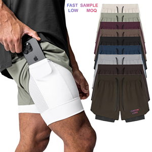 <span class=keywords><strong>Pantalones</strong></span> <span class=keywords><strong>Cortos</strong></span> Deportivos 2 en 1 de Compresión Transpirable OEM, <span class=keywords><strong>Pantalones</strong></span> <span class=keywords><strong>Cortos</strong></span> de Entrenamiento Ajustados de Doble Capa para Correr, Gimnasio y Trotar para <span class=keywords><strong>Hombre</strong></span> - Product Image 1