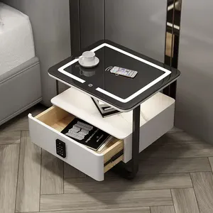 Smart bedside table wireless usb charging smart speaker bedside table storage drawer cabinet bedside smart table