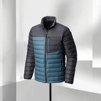 Veste d'hiver pour homme, coupe-vent et imperméable, avec col montant et fermeture éclair, en duvet coloré