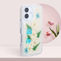 Coque TPU rhodée collée fleur véritable housse de téléphone portable élégante pour 17 17air 17pro pro max plus