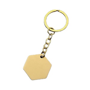 Personnalisation sur mesure, gravure au laser, impression de logo, porte-clés en acier inoxydable, matériau hexagonal vierge, porte-clés en métal - Product Image 3