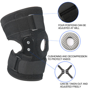 Rodillera <span class=keywords><strong>de</strong></span> baloncesto deportiva <span class=keywords><strong>de</strong></span> neopreno personalizada, soporte ajustable para artritis y osteoartritis, estabilizadores laterales <span class=keywords><strong>con</strong></span> bisagras, certificado CE - Product Image 2