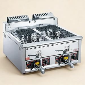 신제품 스테인리스 스틸 상업용 대용량 더블탱크 가스 딥 오일 프라이어 (수개월 보증) - Product Image 3
