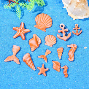 Décorations océaniques miniatures en résine : coquillages, étoiles de mer, hippocampes, ancres, queues de sirène – Kit d'artisanat côtier multi-pièces - Product Image 4