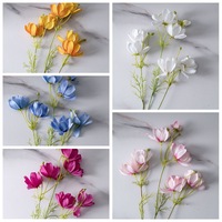 Bunga Cosmos Buatan Tunggal Grosir, Bunga Ge Sang Palsu untuk Buket Pernikahan, Dekorasi Rumah DIY Vas Rustic Farmhouse