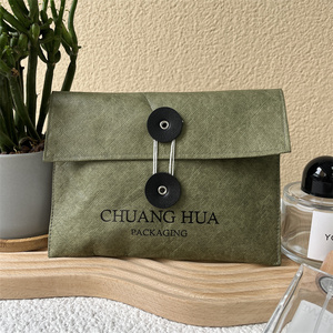 CHカスタムロゴ卸売デュポン紙封筒ボタンとストリング閉鎖バッグ洗浄クラフト紙メイクトラベルTyvekファイルバッグ - Product Image 4