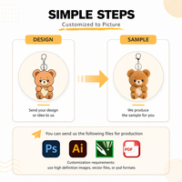 Fabricant de peluches animales, porte-clés en peluche, design personnalisé, broderie mignonne, porte-clés en peluche ours en peluche de dessin animé