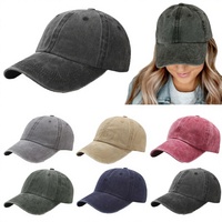 Gorra de Béisbol Vintage Lavada, Lisa, de 6 Paneles, Ajustable, con Hebilla Dorada de Cobre, de Poliéster/Algodón, Estilo Desgastado, para Golf, Curvada, para Hombre y Mujer