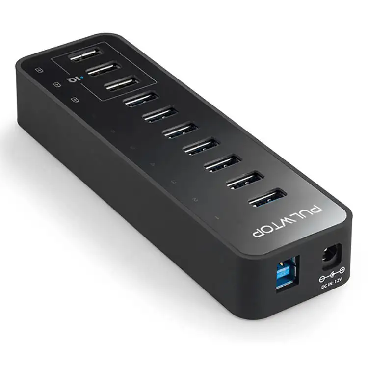 Pulwtop – Hub USB haute vitesse en Aluminium, 5Gbps, 30 séparateurs, 7 ports, 10 ports, chargeur hub usb 3.0, station d'accueil pour ordinateur portable