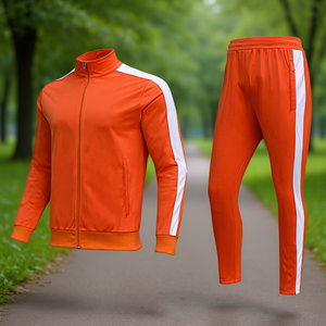 ชุดวอร์ม TMS-RG-t39 สีส้ม แบบ unisex ซิปเต็มตัว น้ำหนักเบา ผลิตจากโพลีเอสเตอร์ผสมคอตตอน กันน้ำ แห้งเร็ว เหมาะสำหรับผู้ใหญ่ ใส่ออกกำลังกาย - Product Image 2