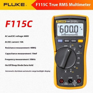 Multímetros Digitales True RMS para 115C 116C 117C, OEM, ABS Amarillo, para Servicio de Campo, Aplicaciones de Pruebas Eléctricas y HVAC - Product Image 5