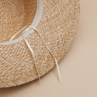 Sombrero de Rafia 100% Natural Tejido a Mano, Estilo Panamá, Unisex, Ajustable, Protección Solar para Playa y Verano, Venta al Por Mayor