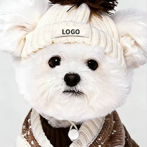 Gorro de punto cálido para mascotas, gorro de punto suave para invierno para perros pequeños, medianos y grandes, gatos - Product Image 1