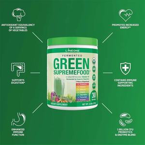Poudre Super Greens Marque privée Aliments entiers Adaptogène Multivitamines Mélange en vrac Complet Vitamines Minérales Suppléments à base de plantes - Product Image 2