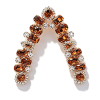Clips de chaussures en strass ovales en forme de V, accessoires de luxe pour les pieds, pour sandales et tongs d'été