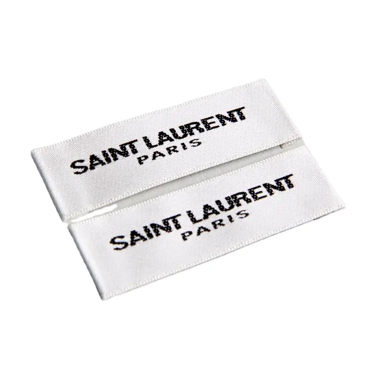 Free Design Service Folded Or Flat Sewing neck label Personalized Clothing Garment Tags Satin Woven Labels Custom