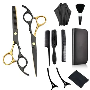 11 Stuks Schoonheid Kapper Haar Borstel Kammen Thuis Gebruik Haar Dunner Wordend Kappersschaar Kit 6.0 Inch Haar Knippen Schaar Set