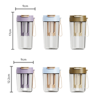 Gobelet réutilisable thé froid café glacé bouteille eau plastique avec couvercle paille filtre maille fine tasse isotherme