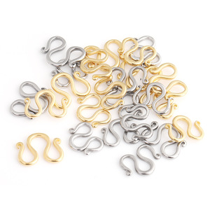 W-Shaped Stainless Steel Jewelry Connector With <b>Hook</b> For Necklace Making Plated Gold Silver Color - Product Image 5