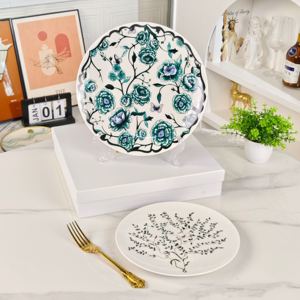 Elegant Patterned Bone China <b>Decorative</b> <b>Plate</b> Premium Porcelain Serving <b>Plates</b> For Home Dining Table Wall Decor Wedding Gifts - Product Image 5