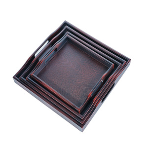 New Chinese style Japanese <b>tea</b> <b>tray</b>/<b>tray</b>, rectangular shape, imitation wood plastic, suitable for home use, imitation wood - Product Image 3