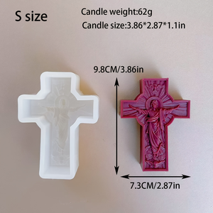 Moule en Silicone Croix pour Bougie Deux Tailles, Moule en Silicone Jésus pour Pâques DIY, pour Résine, Gypse, Ciment Faits Main, Cadeaux de Festival de Luxe - Product Image 3