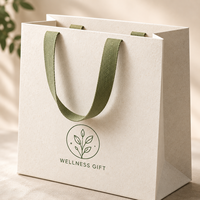 Sacs en papier de luxe personnalisés avec logo imprimé et poignée en ruban, sacs cadeaux écologiques, emballages en papier, sacs fourre-tout en papier