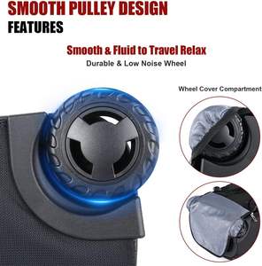 Free Sample Large Capacity Foldable <b>Trolley</b> Roller Rolling Gear Traveling Duffel Duffle <b>Bag</b> With Wheel Back Shoulder Straps - Product Image 3